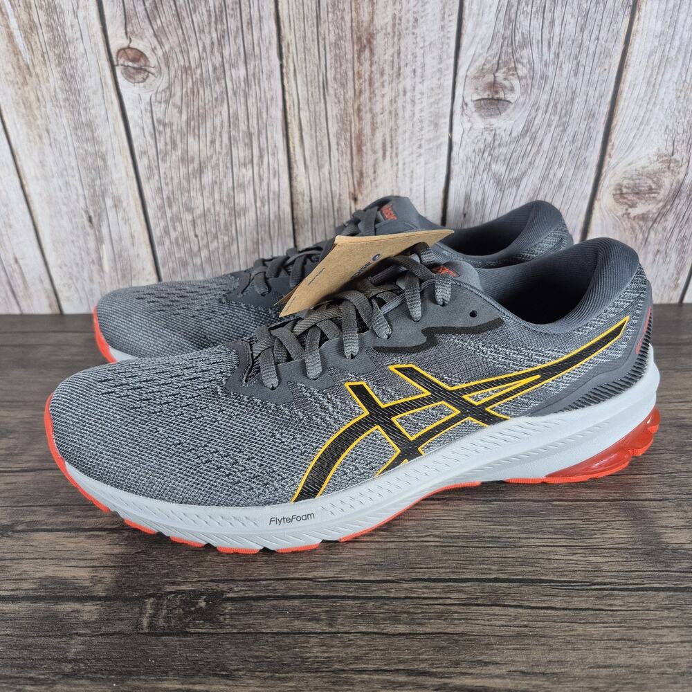 ASICS Men's GT-1000 11 Running Shoes Sheet Rock Black Gray Orange Sz 11 (NWT)